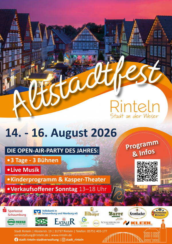 Plakat Rintelner Altstadtfest A3 2026